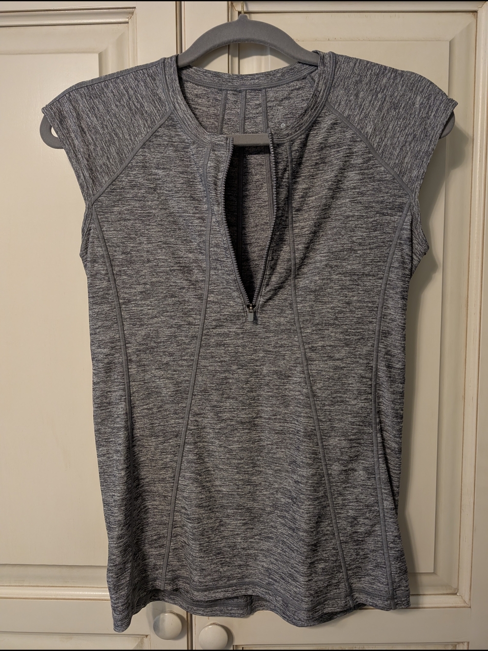 Athleta Heathered Gray Quarter Zip Tank
